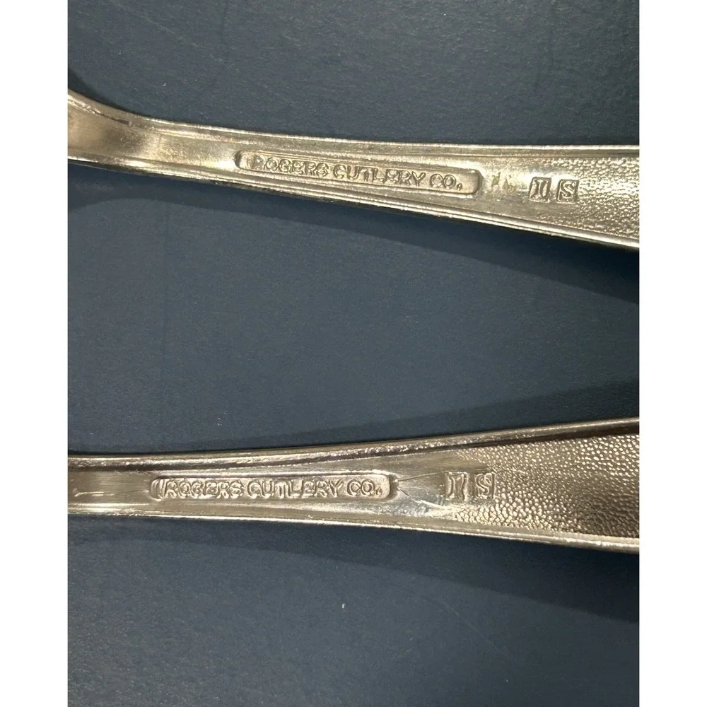 Rogers Co/Stanley Roberts La Spana pattern Stainless Serving Set Floral Embossed